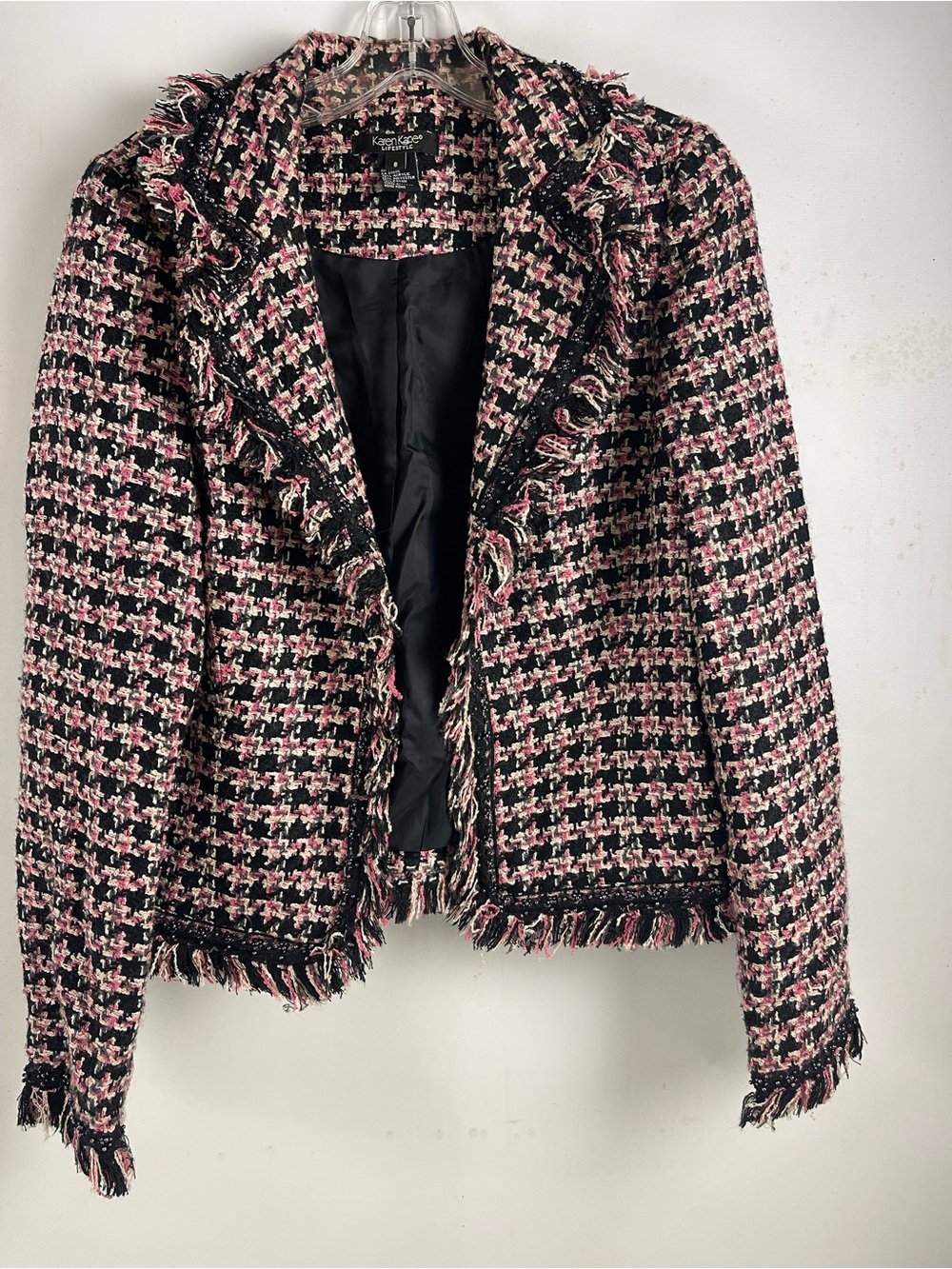 Karen Kane Houndstooth Pattern knit Blazer women size 8